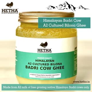 Himalayan Badri Cow A2 cultured Bilona Ghee / A2 Ghee (Size - 500 ml) by HETHA