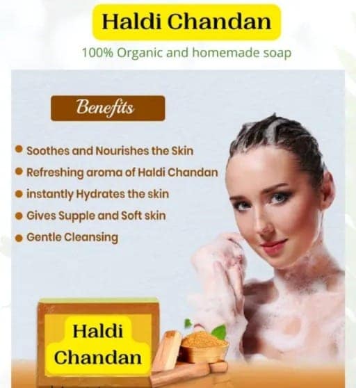 Haldi Chandan Skin Lightening and Brightening Soap Pack of 2 view 3