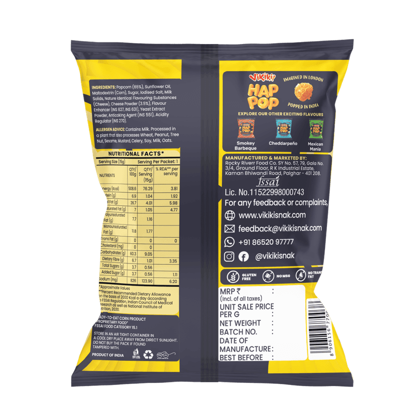 Happop Delicious and Crunchy Easy Cheesy Popcorn (pack of 5) view 2
