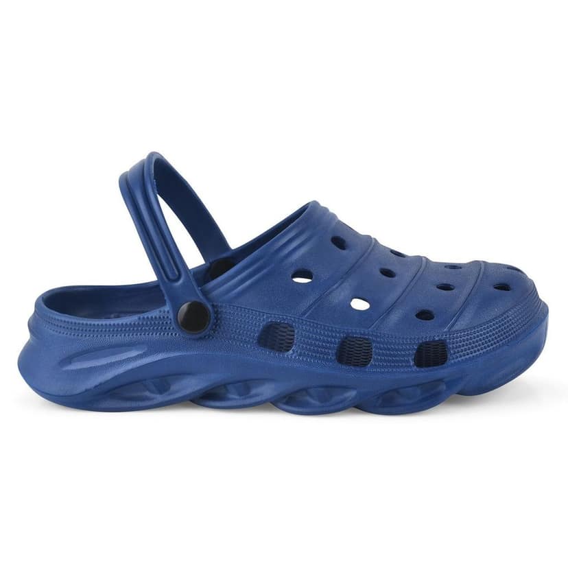 Paragon Navy Blue Ultra-Comfortable Self-Design Clogs for Men view 3