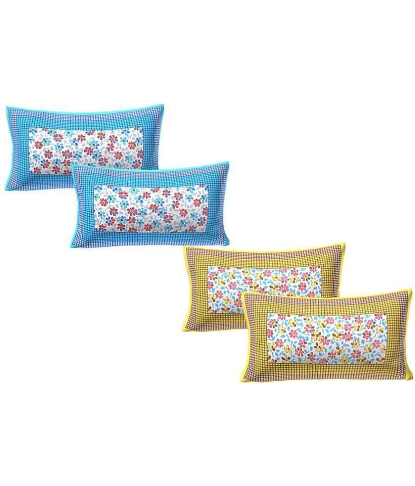 AJ Home Pack of 4 Cotton Multi Pillow Cover (17 X 27 Inch)