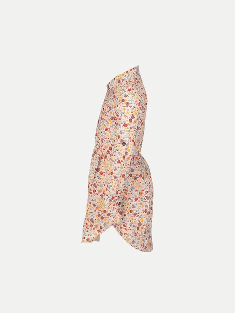 Girls Multicolor Floral Shirt Dress view 3