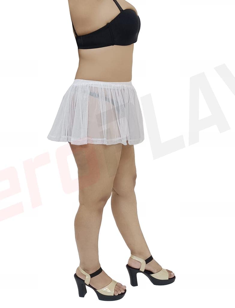 Girls and Women Casual, Beach, Swim, Honeymoon and Club Wear Transparent White See Through Micro Skirt view 3