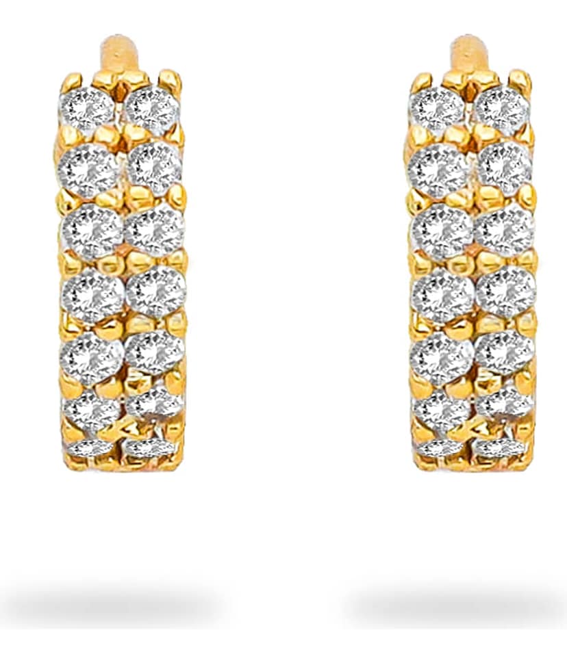 LUV FASHION Golden Huggies Earrings ( Pack of 1 )