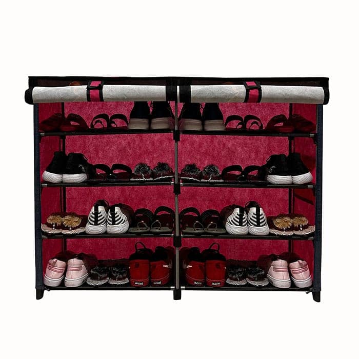 Philoshop 8 Layer Tom & Jerry Cartoon Print Shoe Rack with Dustproof Fabric Cover – Fun & Spacious Kids Shoe Organizer view 2