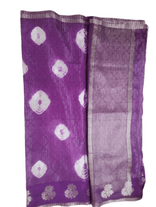 Purple Georgette Saree With Golden Zari Boarder
