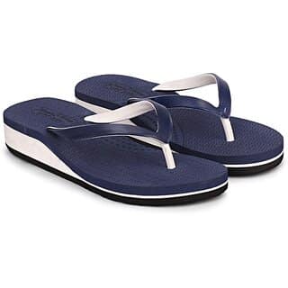 REAL WAY Women Slippers (Blue , 5) view 2