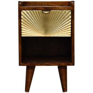 Mini Manila Gold 1 Drawer Bedside view 2
