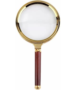 SHB magnifier 10x Magnification Premium Hand Held Zooming Glass (Brown & Gold)