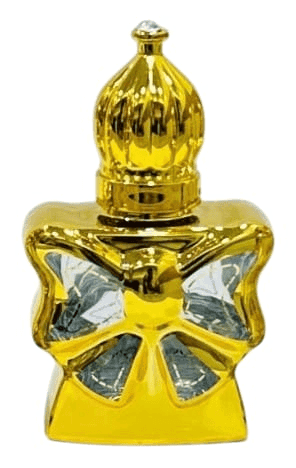 Elegant Golden Glass 10ml Gift Bottle by Mii Art – Vintage-Style Refillable Attar Vial for Special Occasions (Pack of 1)