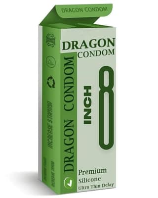 Dragon Fire Condom, 8 Inch, Silicon Based, 1 Pc Pack, Reusable