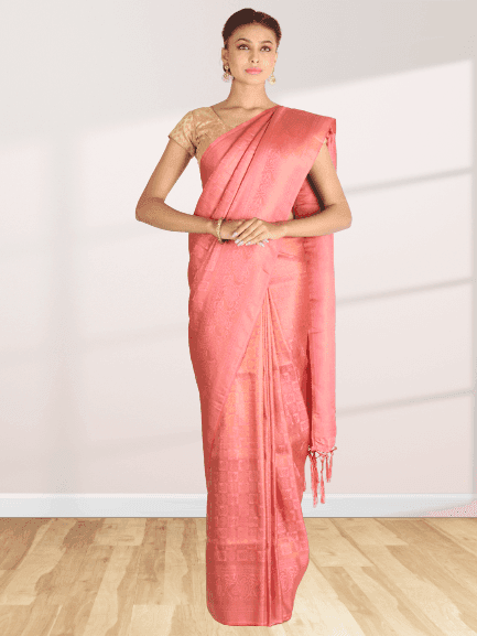 Pink Khadi Silk Saree