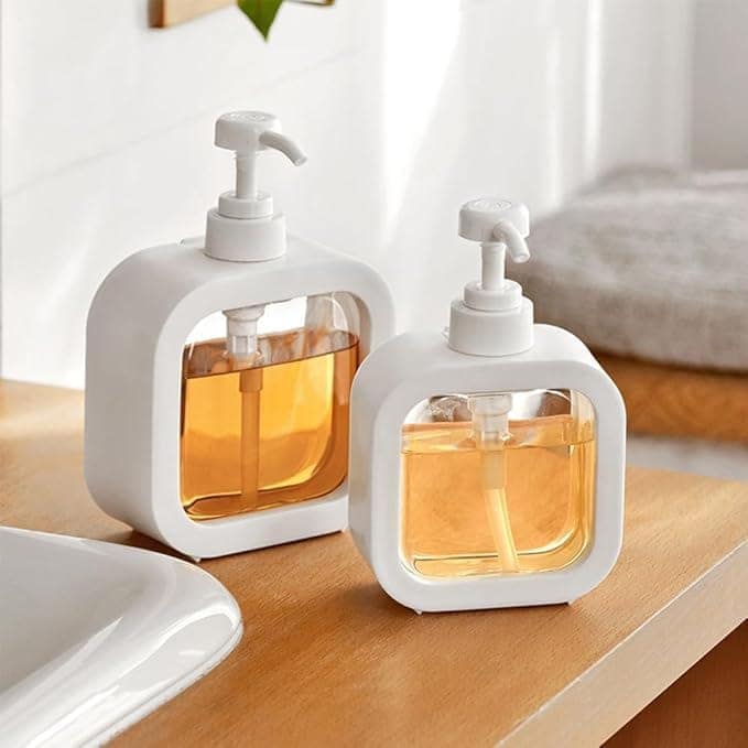 Hand wash Dispenser Bottle Refillable Soap Dispenser for Bathroom Kitchen (Pack of 1) (White)