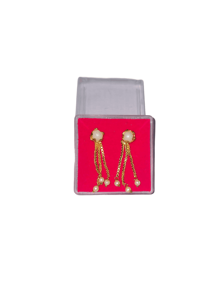 Gold Plated Pearl Drop Earrings view 2