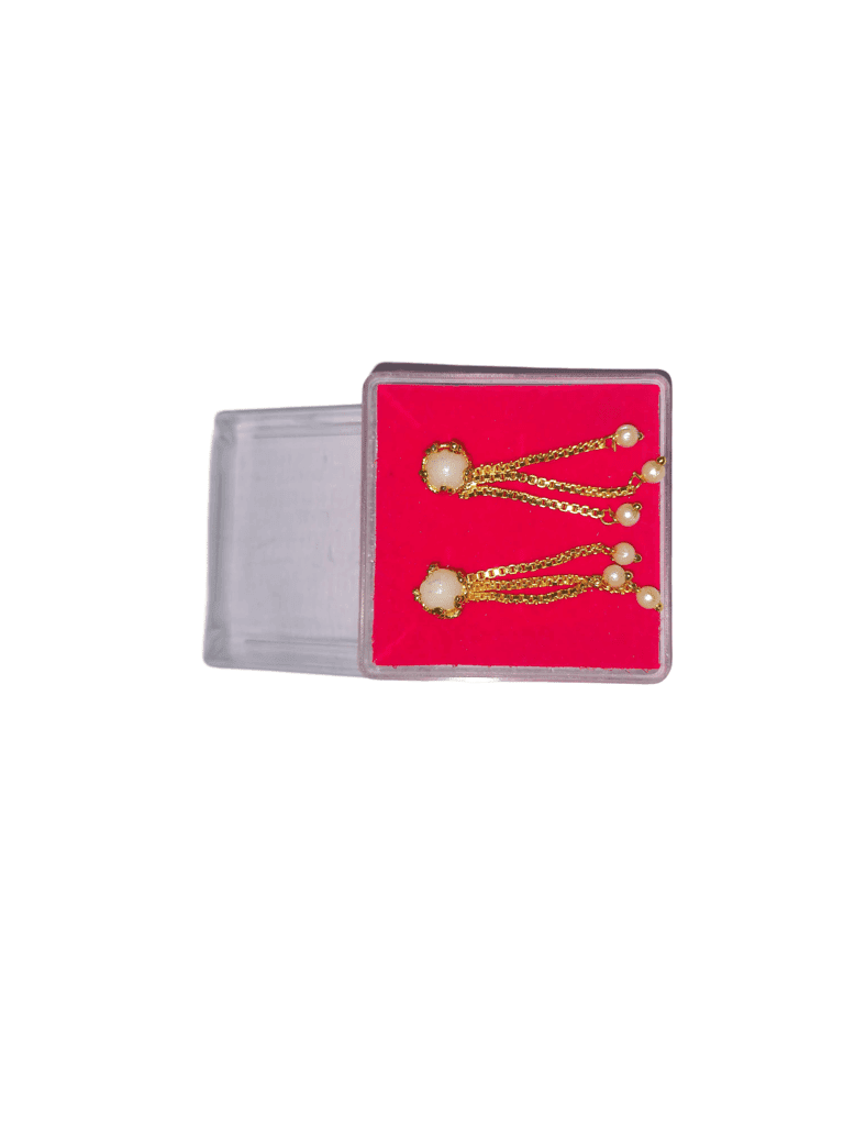 Gold Plated Pearl Drop Earrings view 4