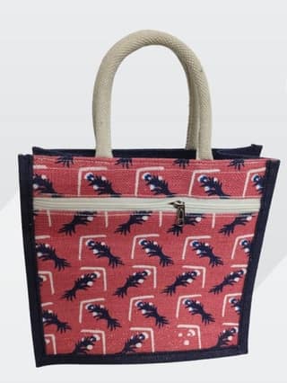 Stylish Jute Tote Bag with Zipper - Eco-Friendly & Durable