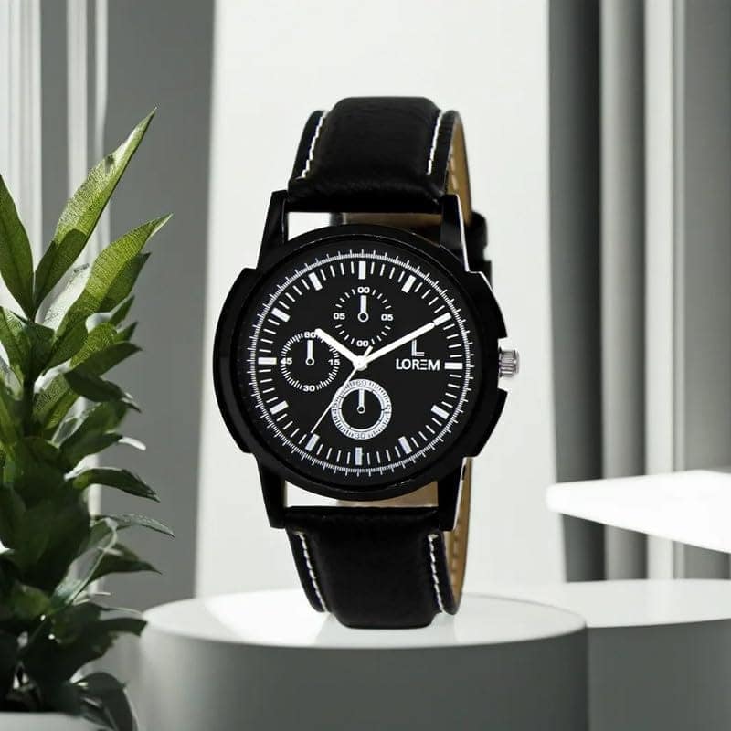 LOREM Black & White Glossy Finish Analog Watch for Men LR13-UF view 2