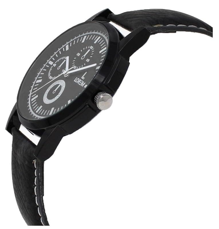 LOREM Black & White Glossy Finish Analog Watch for Men LR13-UF view 4