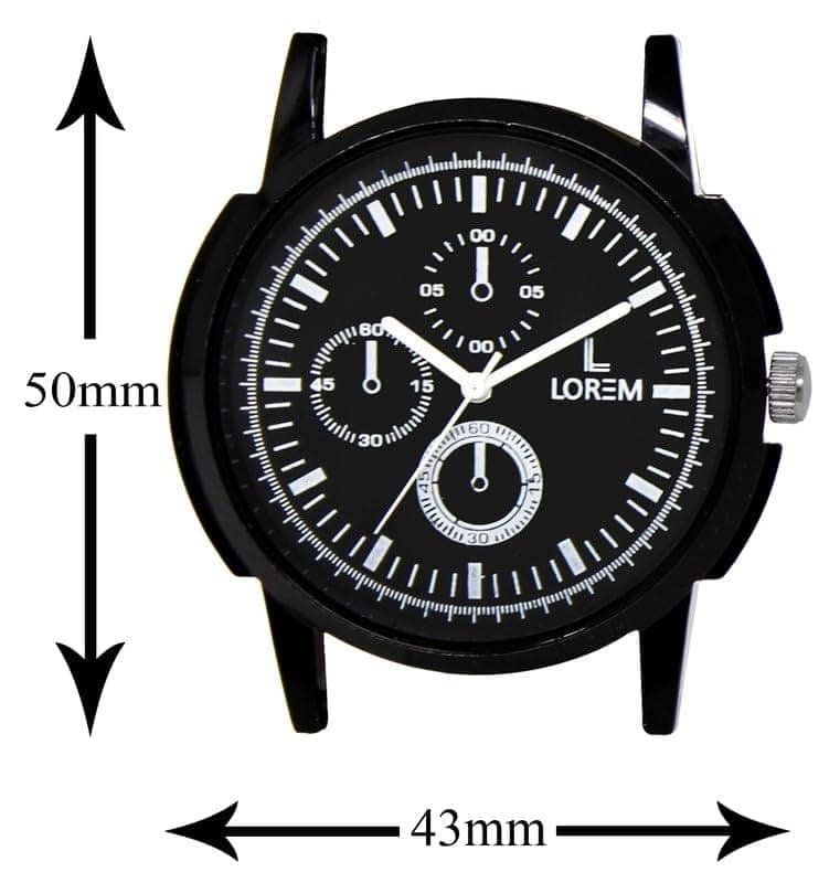 LOREM Black & White Glossy Finish Analog Watch for Men LR13-UF view 5