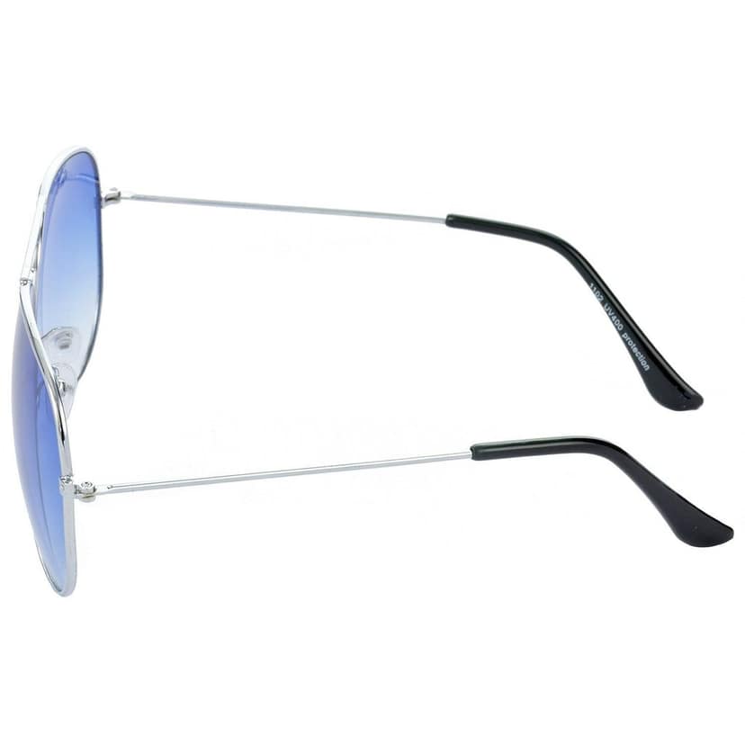 HRINKAR Pilot Stylish Sunglasses For Men And Women (Blue And Green Lens | Silver And Silver Frame - HCMB036) With Free Paper 3D Glass view 4