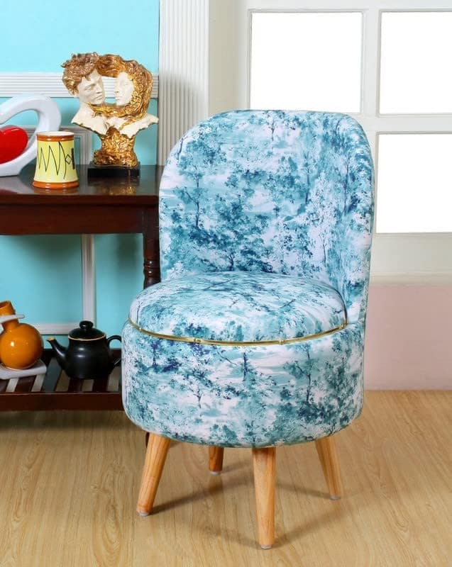 ShadowKart Ottoman Pouffes Sitting Mudda Puffy Stool for Living Room Dressing Table Pouf Round Footstool for Home Decor, Printed,18x18x32 Inch