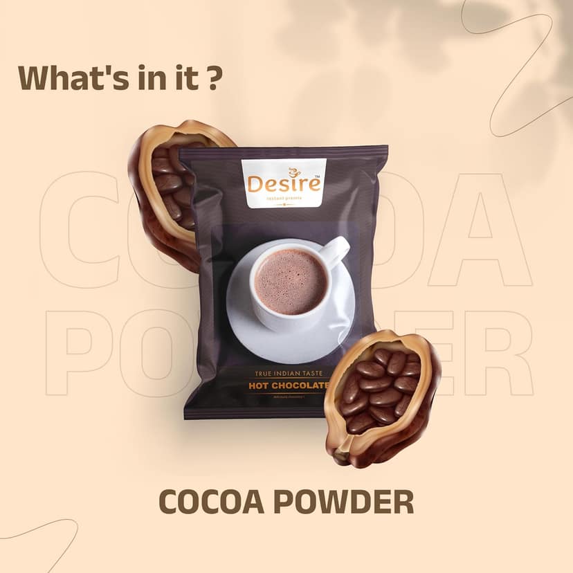 Desire Hot Chocolate Premix Cocoa Powder, 500 gm view 2