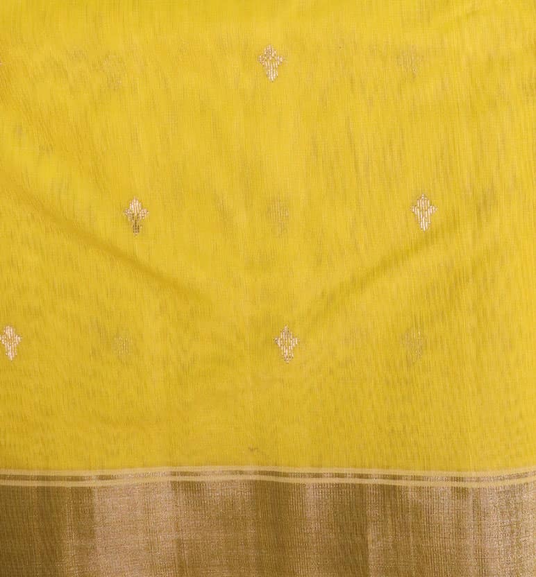 Handloom Chanderi Silk Mercerized Cotton Saree with Meena Booti view 2