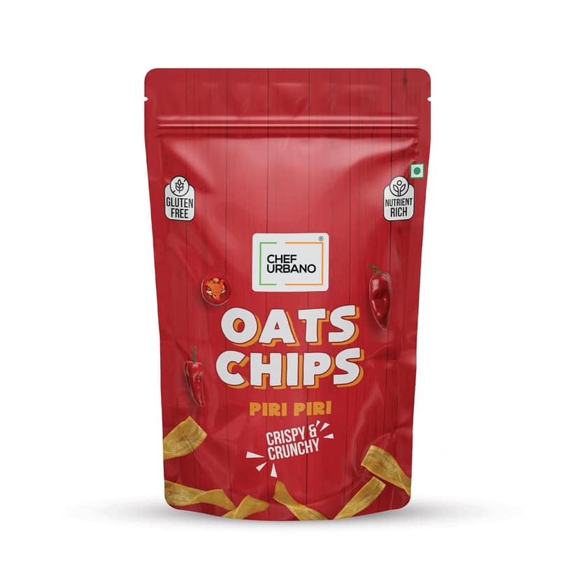 Chef Urbano Chips Oats Piri Piri Pouch 85 Gms (MRP: Rs. 149/-) view 2