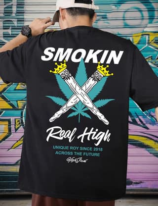 Scott Fincher Smokin' Real High" T-Shirt High Society" T-Shirt : AA(ARN)BLACK_29
