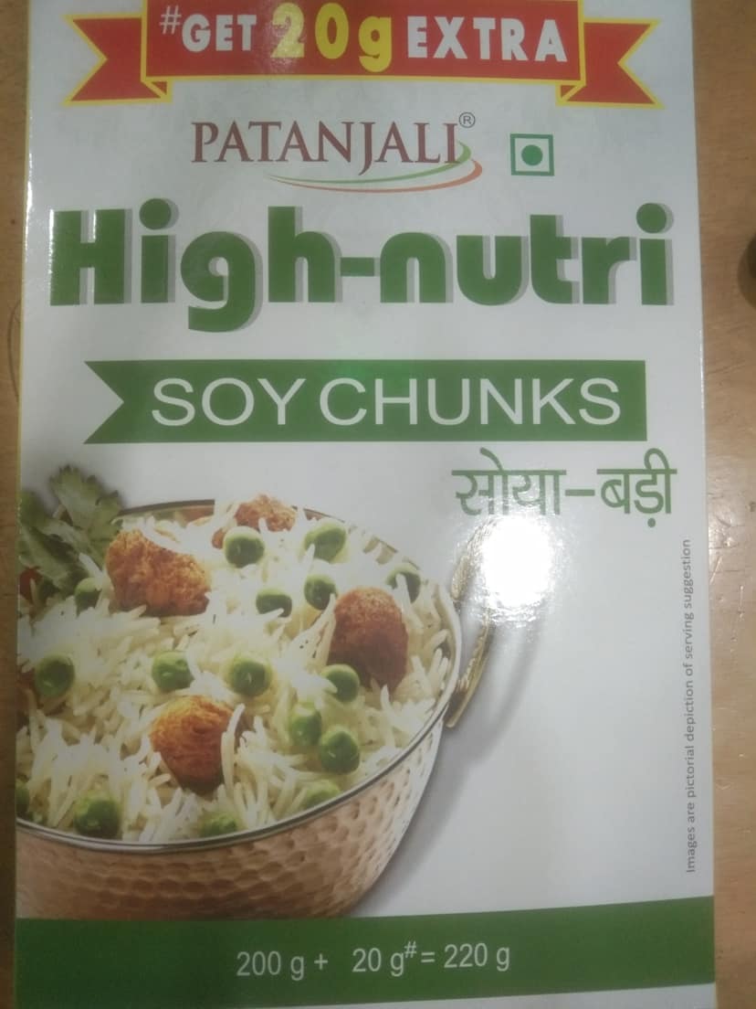 Patanjali High-nutri Soy chunks 200 g + 20 g#= 220 g