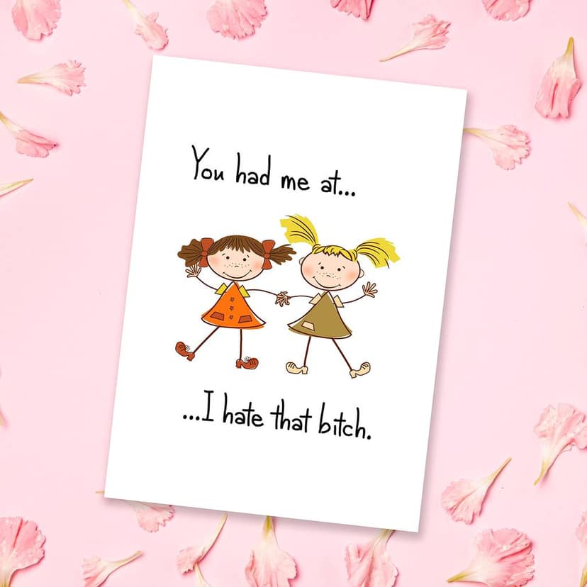 Rack Jack friendship's day funny greeting card - hate that bitch view 3