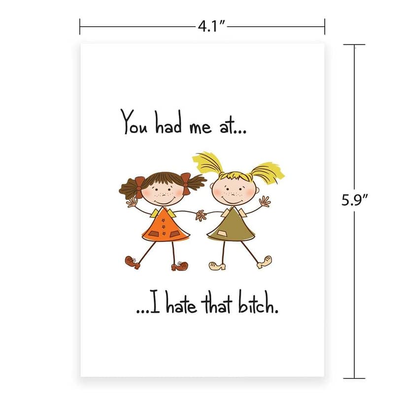 Rack Jack friendship's day funny greeting card - hate that bitch view 4