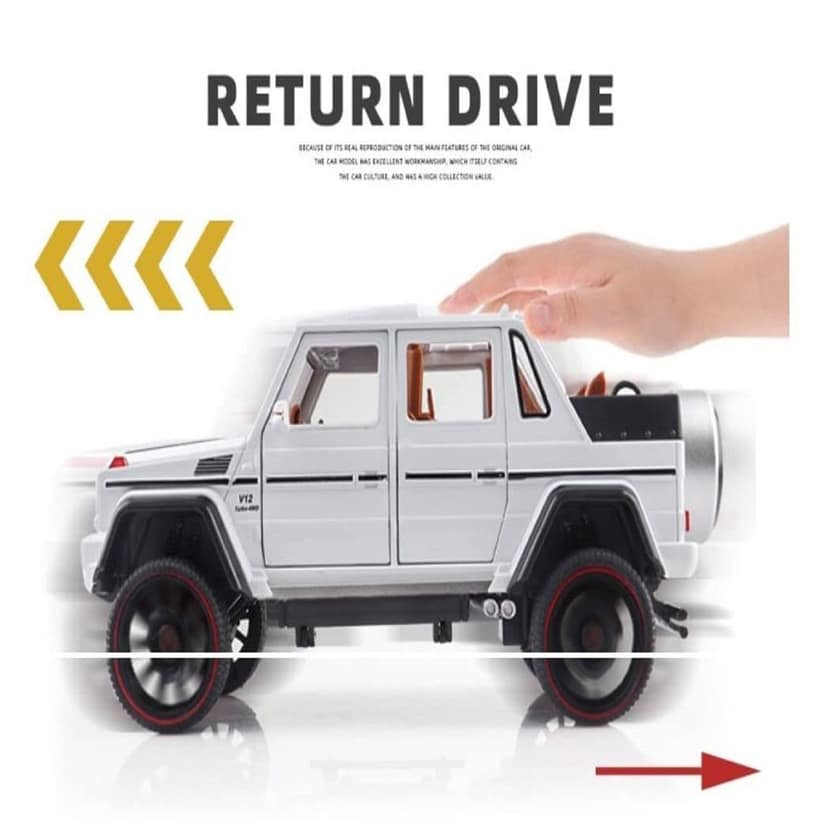 KTRS ENTERPRISE 1:22 Scale Die-Cast G_Wagon 4x4 Wagon Car Model with Openable Doors and Pull Back Action Glowing Headlights & Tail Lights | Birtday Gifts【3 Years & Up】【Pack of 1】【Colors as Per Stock】 view 2