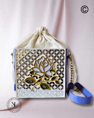 Lilac Rosee Lippan Art Potli Handcrafted Sling Bag