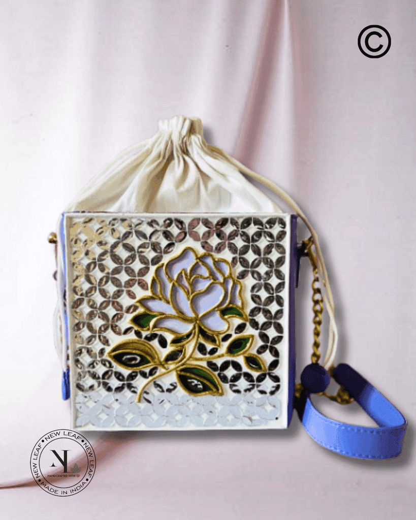 Lilac Rosee Lippan Art Potli Handcrafted Sling Bag