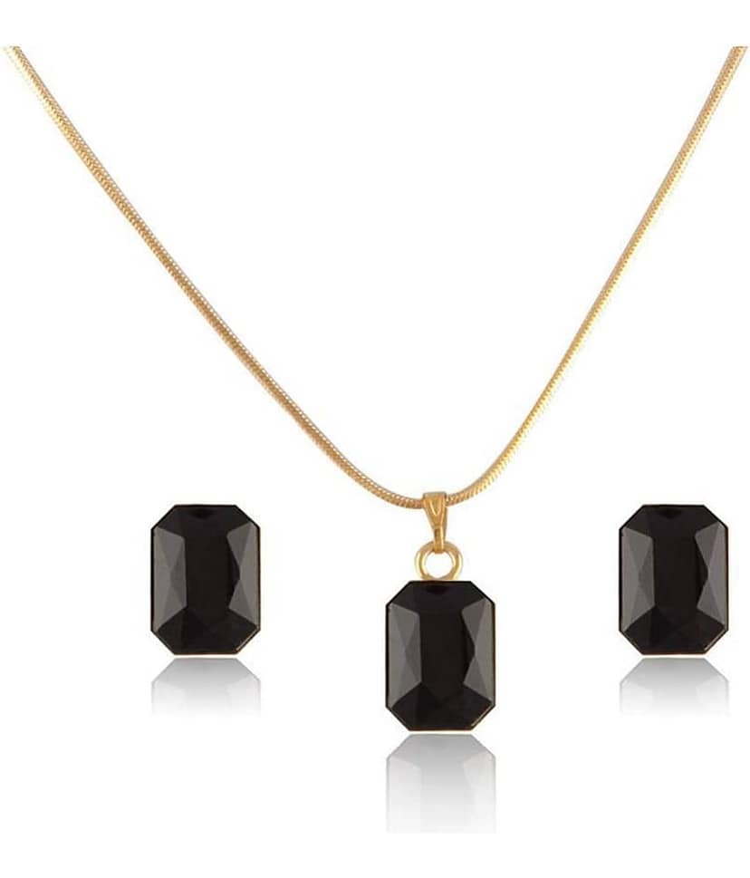 JFL Crystal Pendant with Chain and Earrings Set for Women & Girls