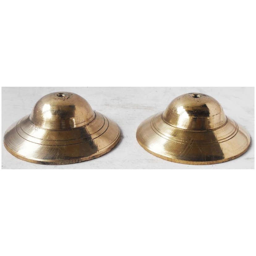 Brass Manjira With Brass Finish (ZMAS416 D) view 2