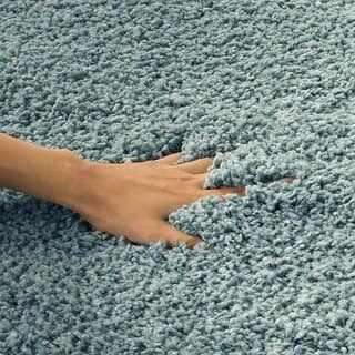 GALLERY HOME Silky Smooth Anti-Skid Shaggy Round Carpet with 2 inch Thickness (9 x 9 Round, Blue S3) view 2