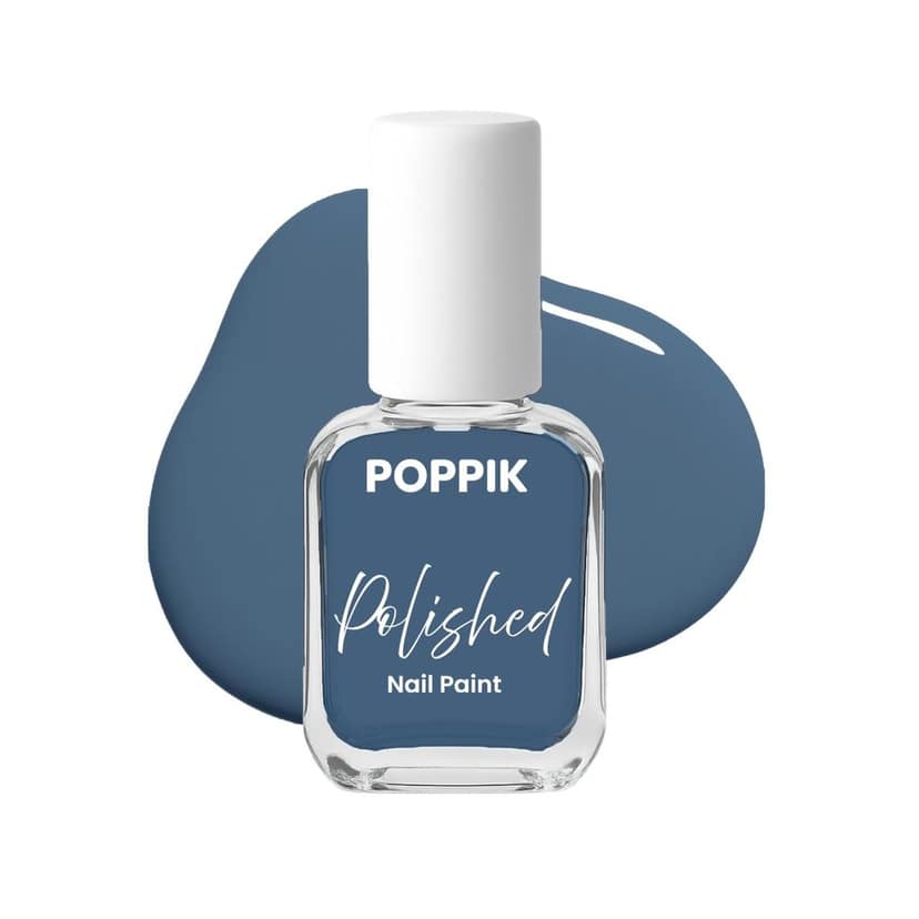 POPPIK Polished Nail Paint 8 ml, Quick-Dry, Long-Lasting & Chip-Resistant Nail Colour with Intense Pigment, Waterproof & Scratch-Proof, Satin Finish, Non-Toxic & Skin-Friendly