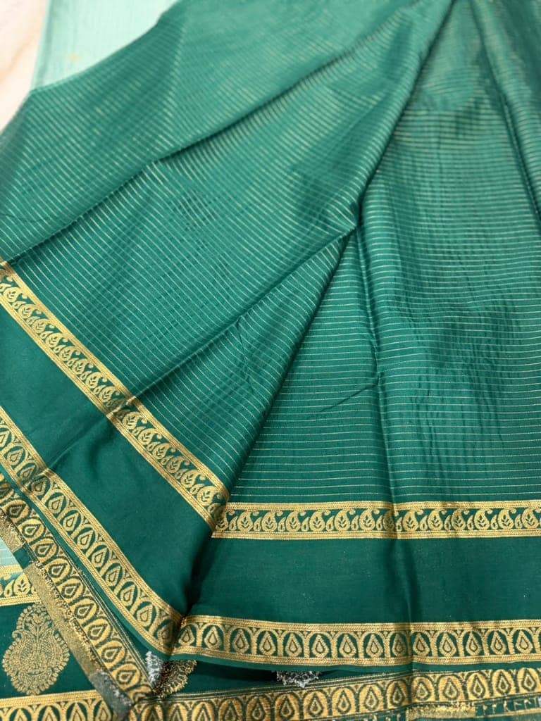 Sea Green Saree view 3