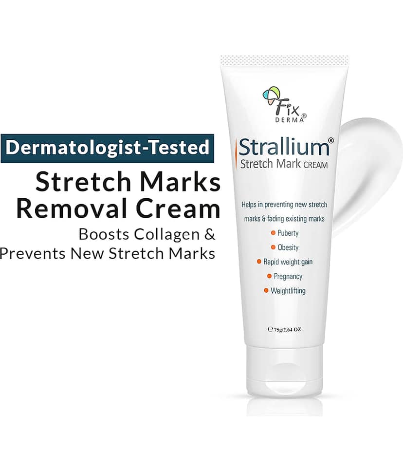 Fixderma Strallium Stretch Mark Cream, Removes Pregnancy stretch marks, thighs & all body parts (75 g)