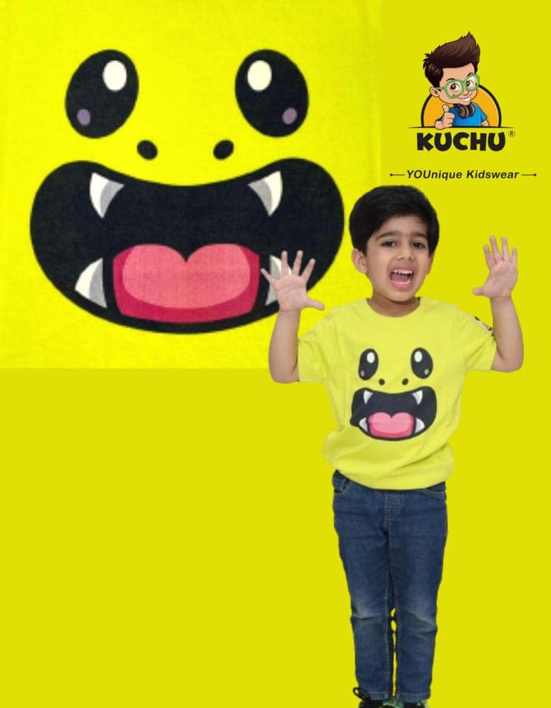 KUCHU Unisex T-Shirt | Monster Print | 6–7 Years | Cotton Modal Fabric | Soft Feel | Breathable | Digitally Printed | Vibrant Colour view 4