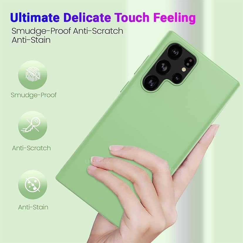 LIRAMARK Liquid Silicone Soft Back Cover Case for Samsung Galaxy S22 Ultra view 3