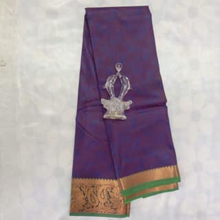 Poonthamil Silk Cotton Saree with Blouse - Plum
