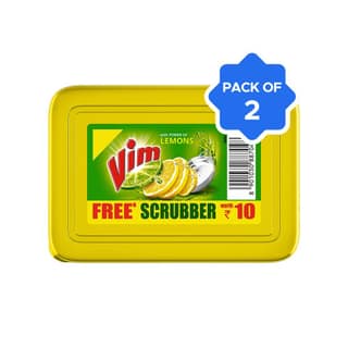 Vim Lemon Tub Dishwashing Tub (500 g) - Pack of 2
