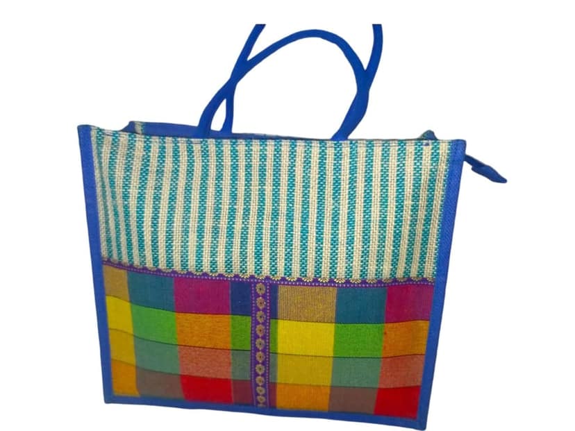 Blue Jute Bag view 4