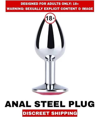 FEMALE ADULT SEX TOYS A1 ANAL SMOOTH METAL STEEL PLUG with DIAMOND For UNISEX