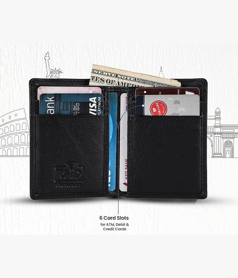 HIDEFLIX Black PU Men's Regular Wallet ( Pack of 1 )