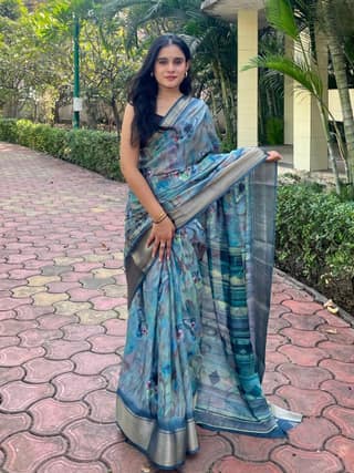 Digital Print Dola Silk Saree