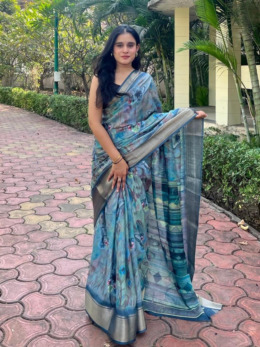 Digital Print Dola Silk Saree